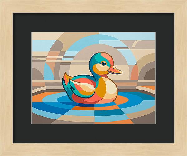 Colorful Duckling In Abstract Style