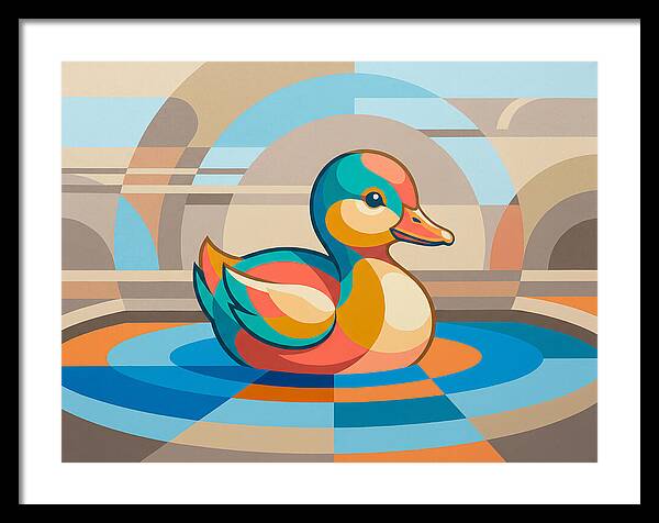 Colorful Duckling In Abstract Style