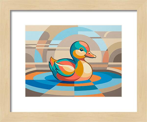 Colorful Duckling In Abstract Style
