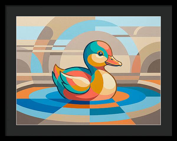 Colorful Duckling In Abstract Style