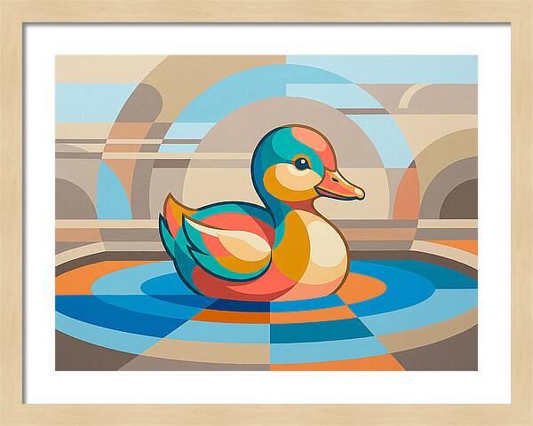 Colorful Duckling In Abstract Style