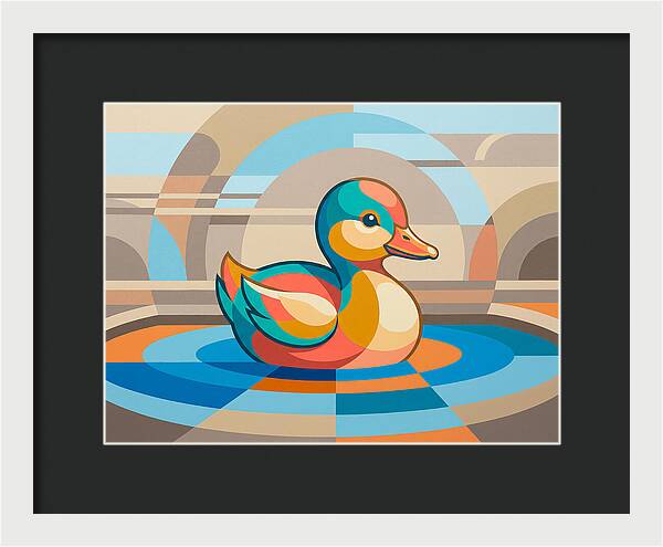 Colorful Duckling In Abstract Style