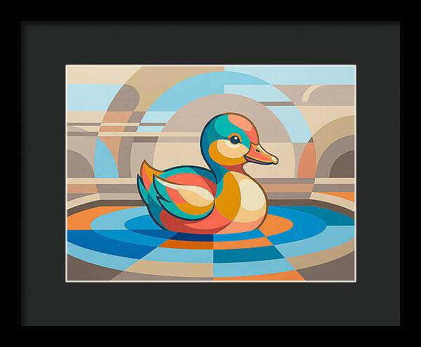 Colorful Duckling In Abstract Style