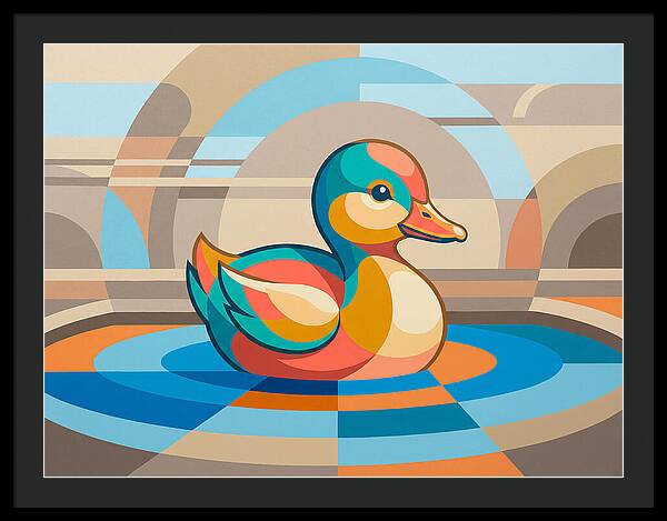 Colorful Duckling In Abstract Style
