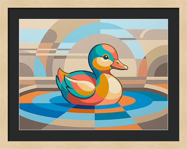 Colorful Duckling In Abstract Style