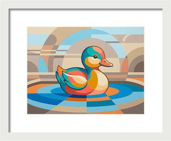 Colorful Duckling In Abstract Style