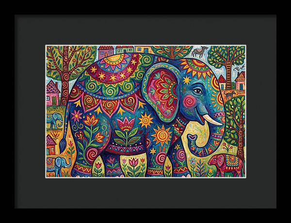 Colorful Elephant In A Whimsical Landscape