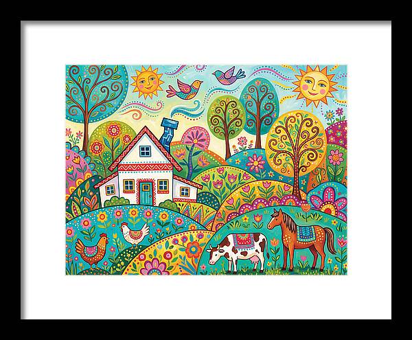 Colorful Farmhouse Landscape