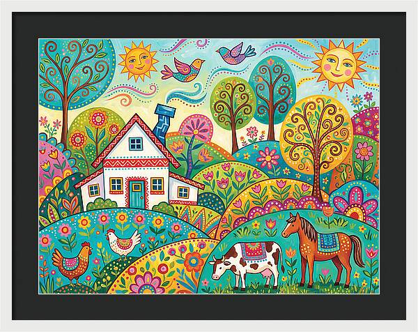 Colorful Farmhouse Landscape