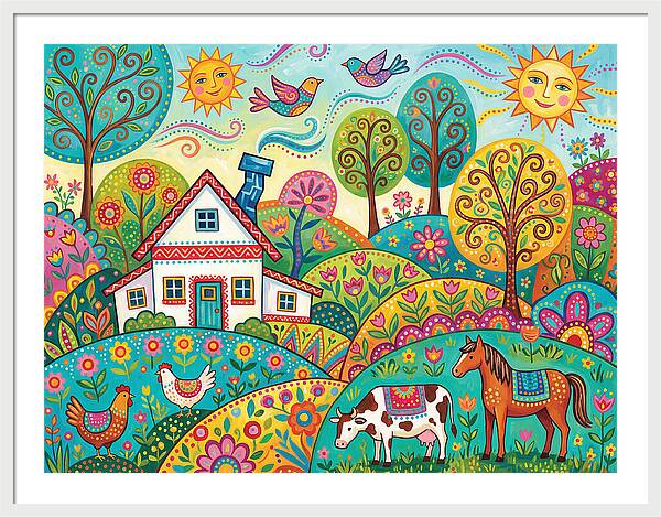 Colorful Farmhouse Landscape