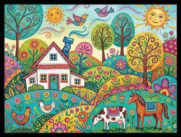 Colorful Farmhouse Landscape