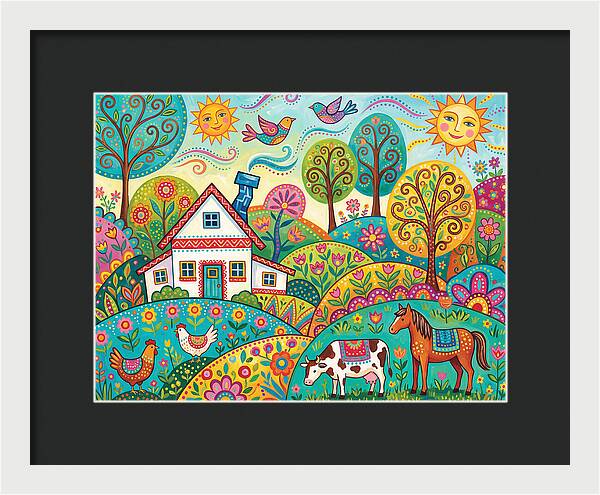 Colorful Farmhouse Landscape