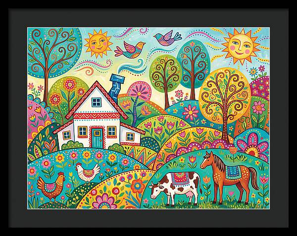 Colorful Farmhouse Landscape