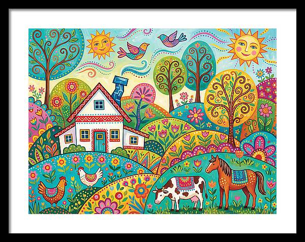 Colorful Farmhouse Landscape