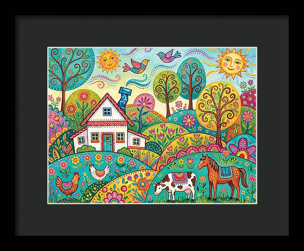 Colorful Farmhouse Landscape