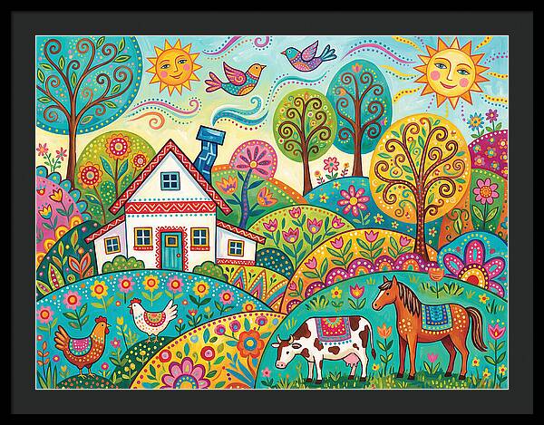 Colorful Farmhouse Landscape