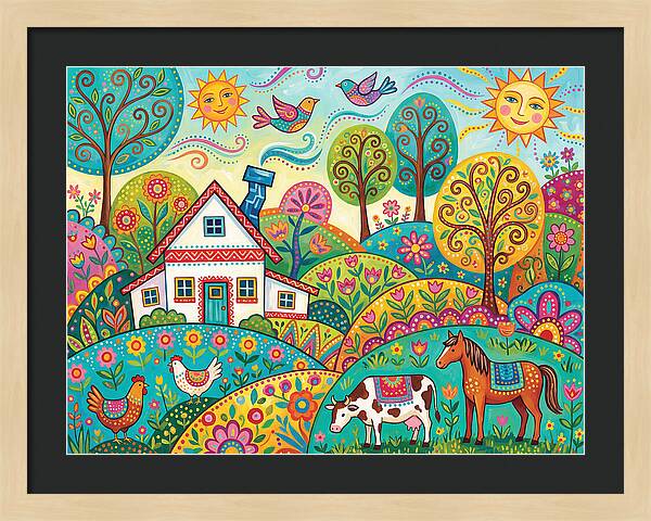 Colorful Farmhouse Landscape