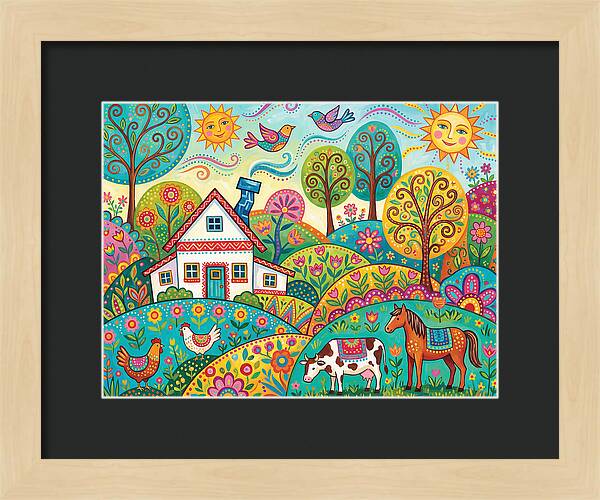 Colorful Farmhouse Landscape
