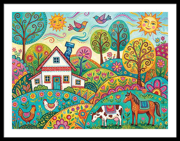 Colorful Farmhouse Landscape