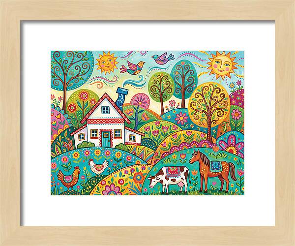 Colorful Farmhouse Landscape