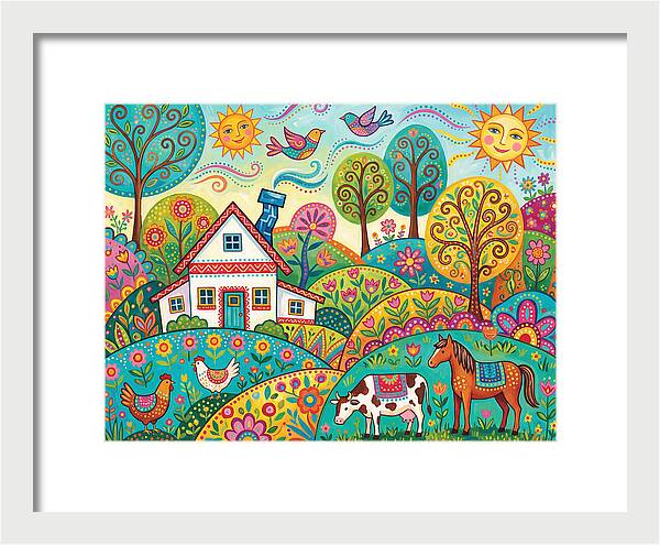 Colorful Farmhouse Landscape
