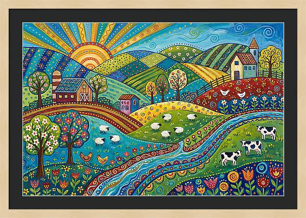 Colorful Farmland Landscape