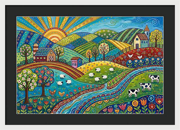 Colorful Farmland Landscape