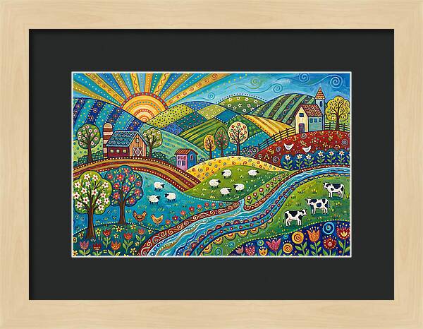 Colorful Farmland Landscape