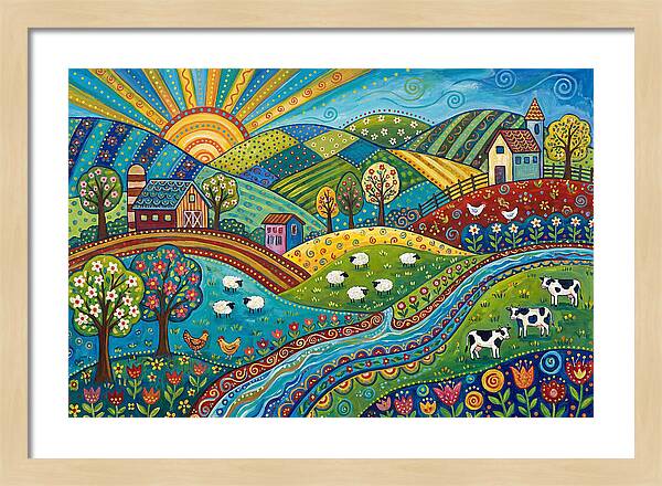Colorful Farmland Landscape