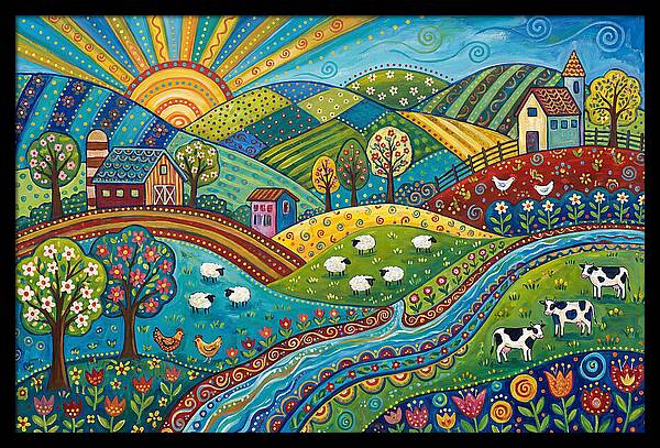 Colorful Farmland Landscape