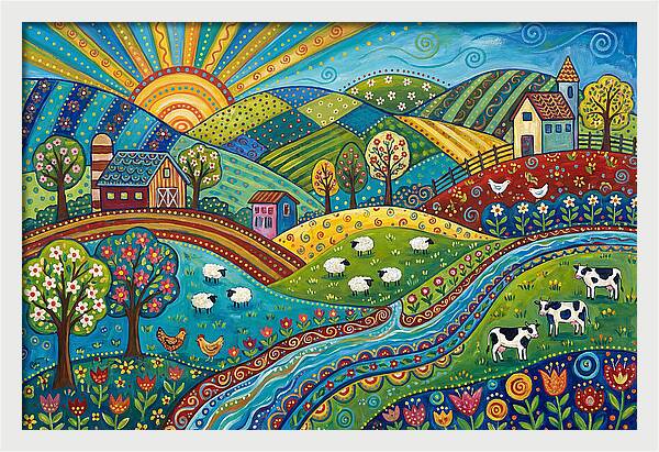 Colorful Farmland Landscape