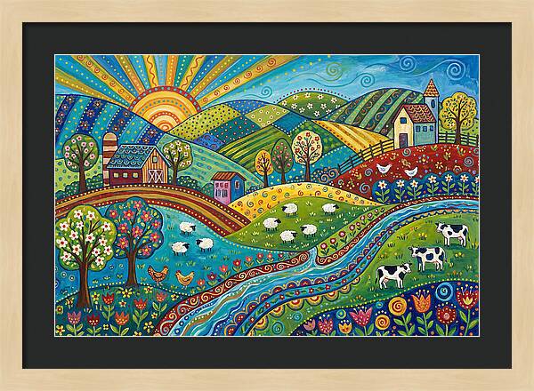 Colorful Farmland Landscape