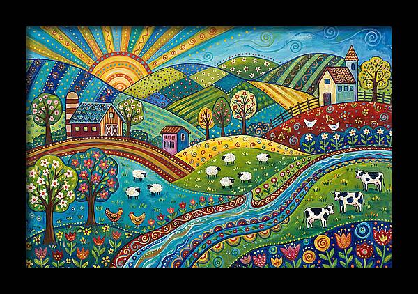 Colorful Farmland Landscape