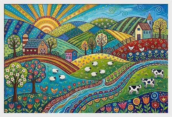 Colorful Farmland Landscape