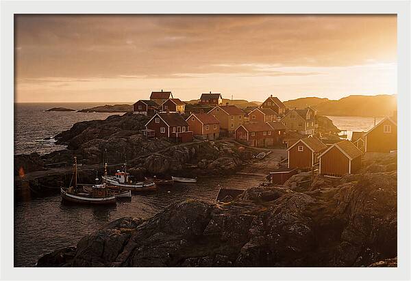 Colorful Fishing Village At Dusk