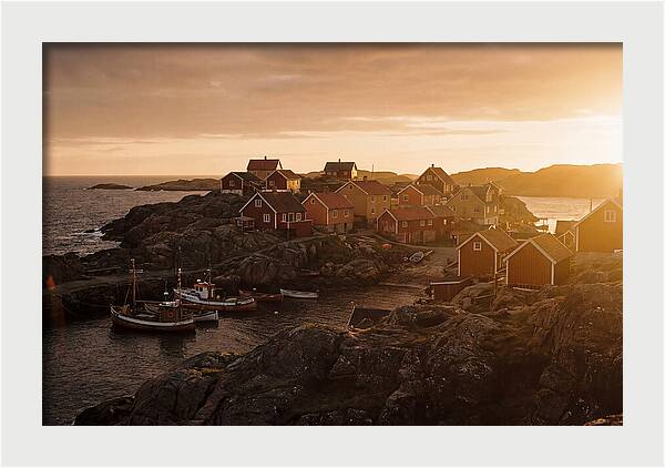 Colorful Fishing Village At Dusk