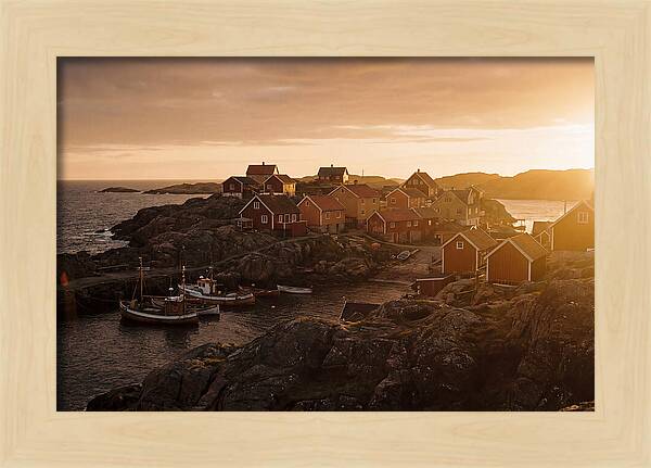 Colorful Fishing Village At Dusk