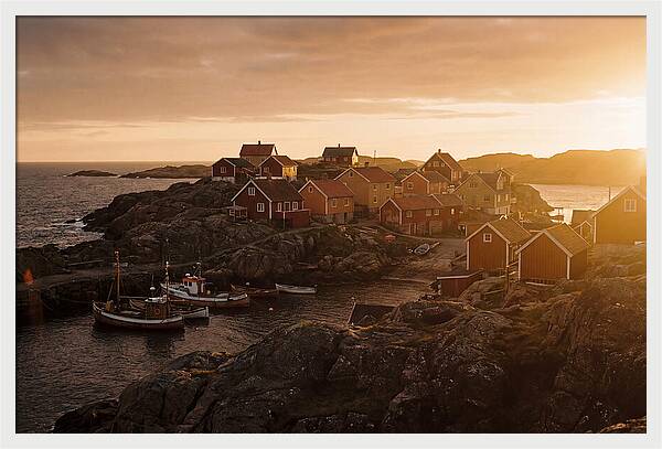 Colorful Fishing Village At Dusk