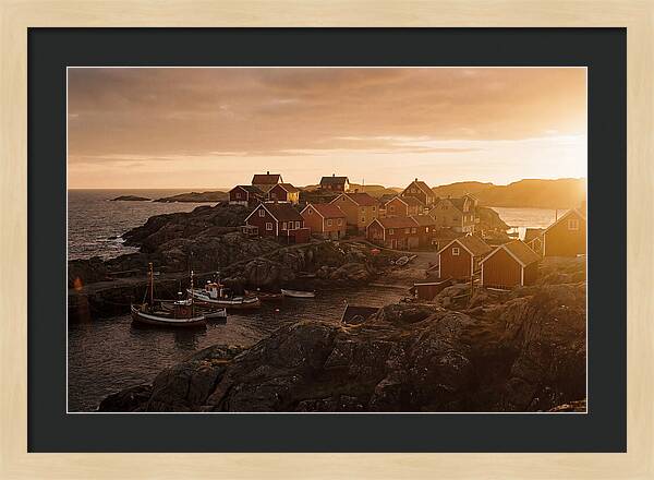 Colorful Fishing Village At Dusk