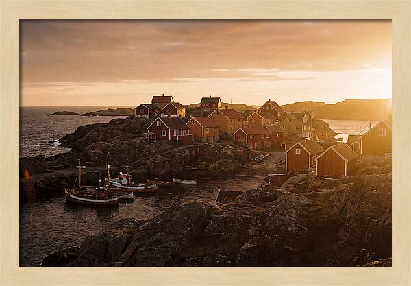 Colorful Fishing Village At Dusk