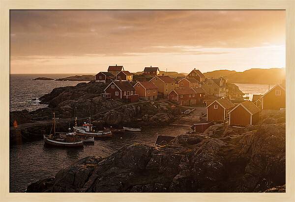 Colorful Fishing Village At Dusk