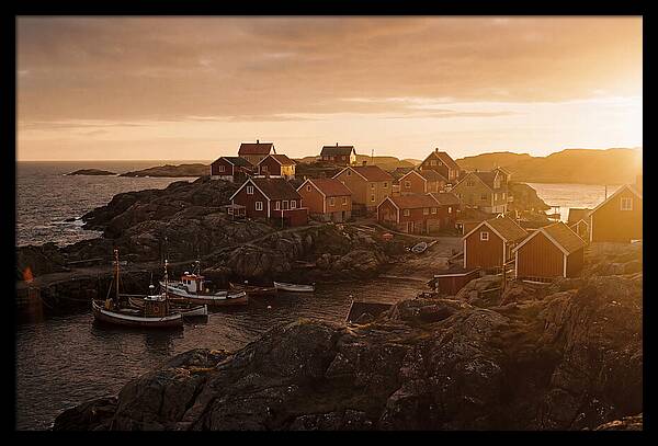 Colorful Fishing Village At Dusk