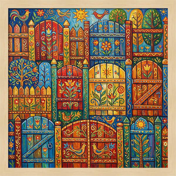 Colorful Folk Art Fences