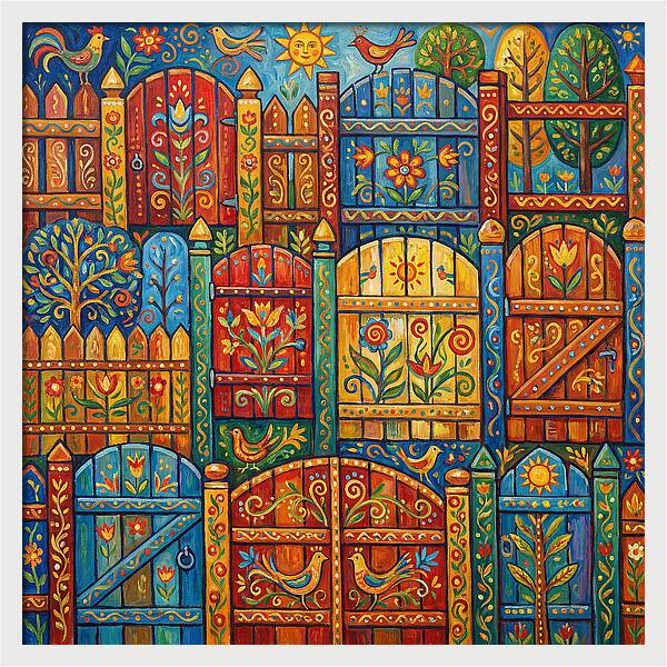 Colorful Folk Art Fences