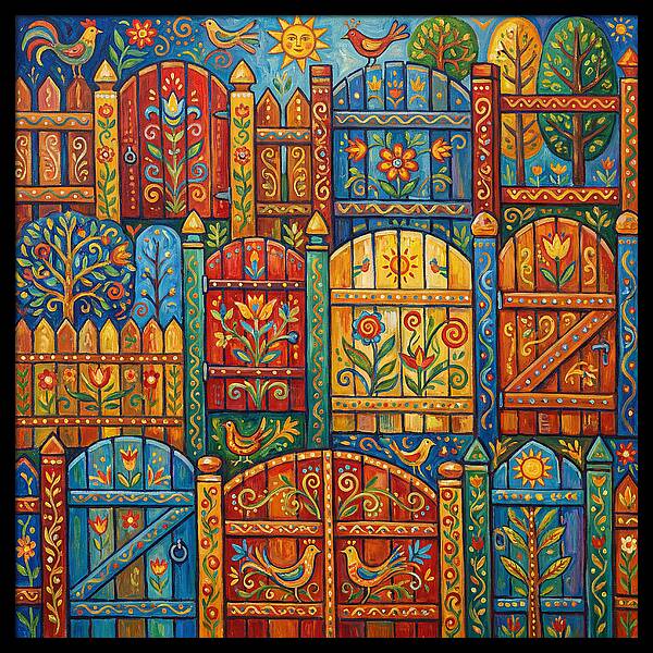 Colorful Folk Art Fences