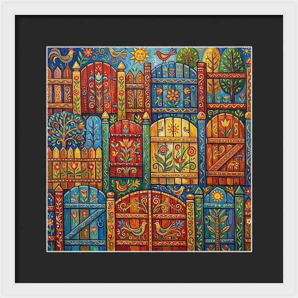 Colorful Folk Art Fences