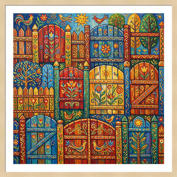 Colorful Folk Art Fences
