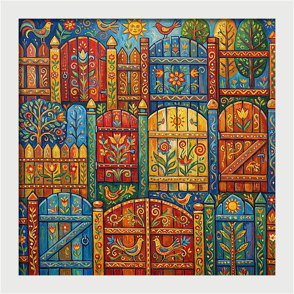 Colorful Folk Art Fences