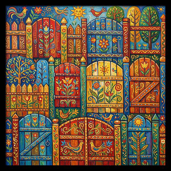 Colorful Folk Art Fences