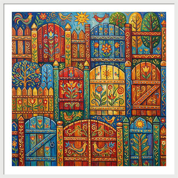 Colorful Folk Art Fences